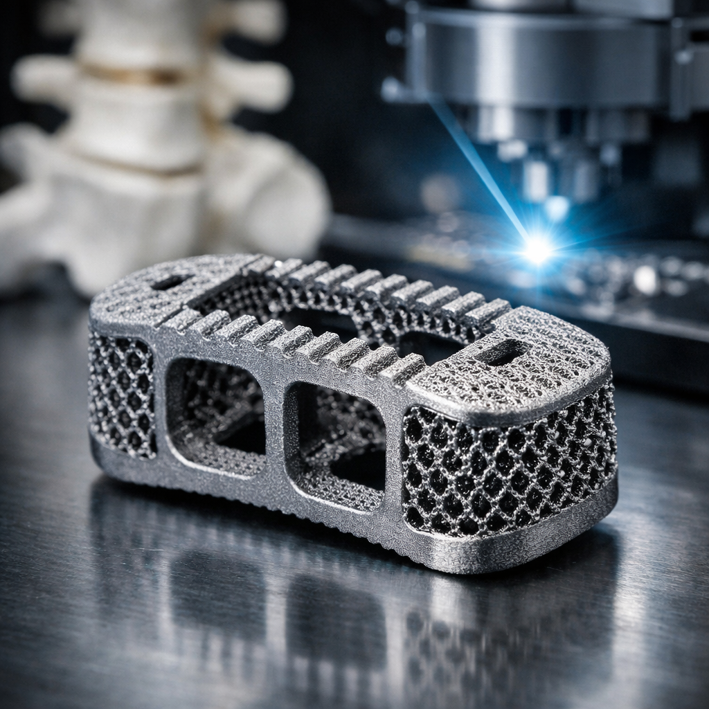 3D Printed Titanium Cage - NovaTech Scientific medical device