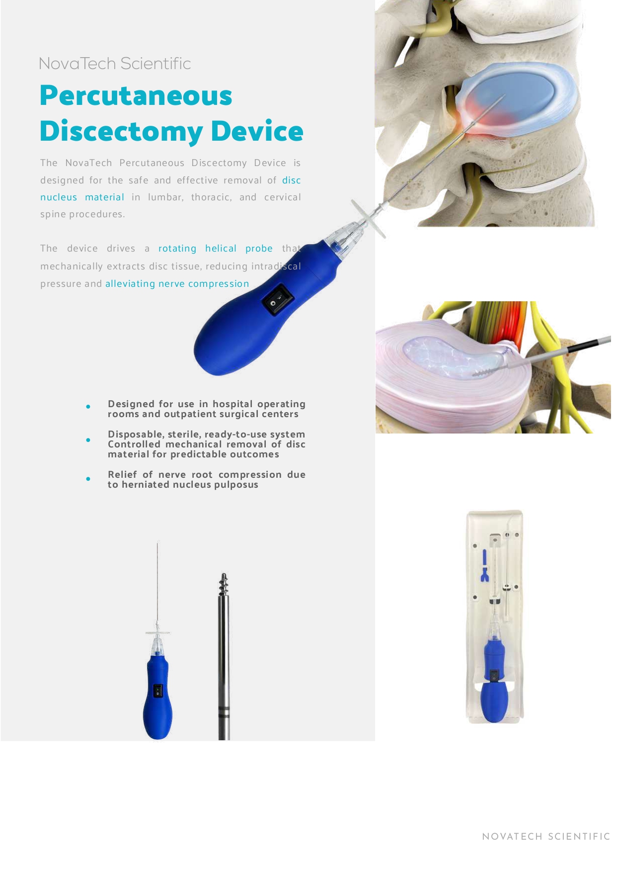 Percutaneous Discectomy Device - NovaTech Scientific medical device